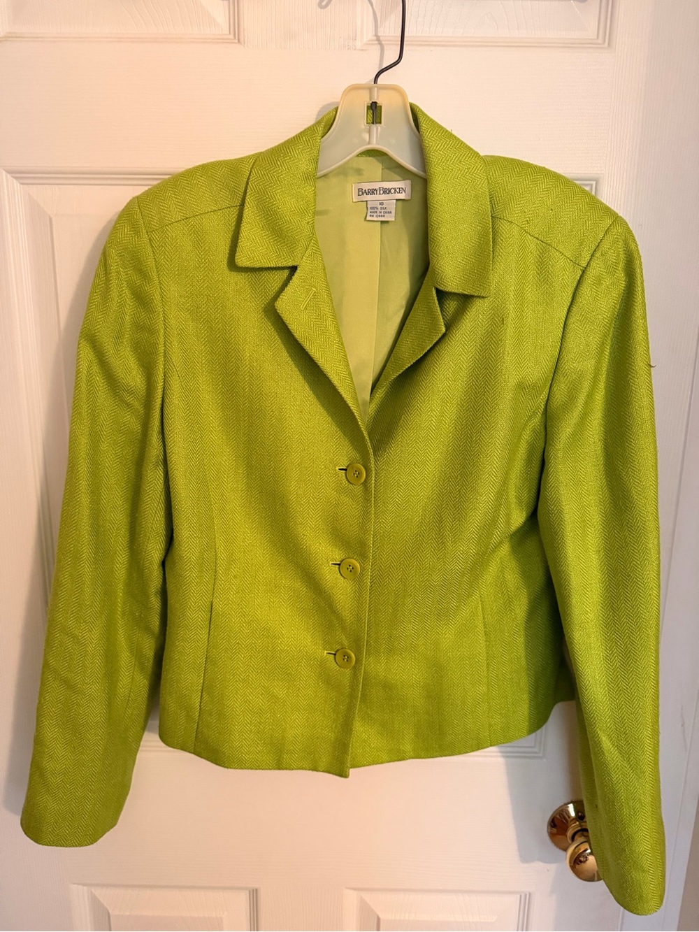 Vintage Barry Bricken Lime Green Cropped Blazer